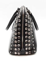 Prada Studded Pyramid Black Saffiano Patent Leather Top Handle Bag Eb0826lxrxde