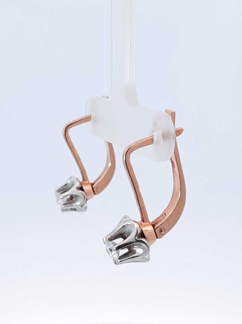 0.40 Cttw Diamond & 14k Rose Gold Leverback Earrings 5.6 Grams Fw0925prxdu