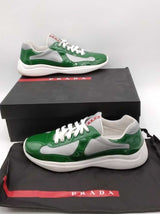 Prada Green Patent Leather & Fabric America's Cup Sneakers Size 11 Eb0826lxzsa