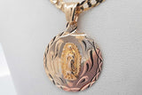 14k Yellow Gold Chain & Tricolor Gold Religious Pendant 11.7g 24 Inch Eb626sxzsa