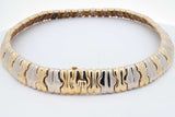 18k Two Tone Gold Diamond Omega Chain Necklace 102.8 Grams 16 Inch Eb0426cxxzsa