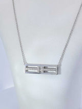 Tiffany & Co. T Two Diamond & 18k White Gold Necklace 4.5g 16 Inch Fw0426rrxdu