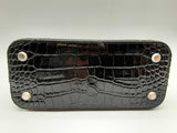 Balenciaga Ville Logo Black Croc Embossed Shoulder Bag Do0424ixzde