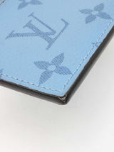 Louis Vuitton Taigarama Coin & Card Holder In Denim Blue Monogram Coated Canvas & Taiga Leather Fw0826oxzdu