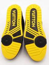Louis Vuitton Lv Black & Yellow Trainers Sneakers Size 6.5 Eb0126rorsa
