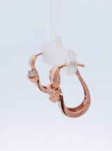 Diamond & 14k Rose Gold Bowknot Leverback Earrings 3.8 Grams Fw0925lczdu