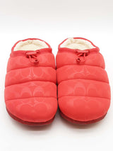 Coach Red Rachelle Monogram Quilted Slippers Size 10b Eb0326crde