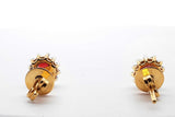 18k Yellow Gold Diamond & Ruby Earrings 3g .24cttw Lh0824wxzde