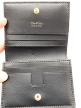 Tom Ford Classic Tf Crocodile Embossed Black Leather Wallet Eb0425orxdu