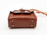 Brown Croc Embossed Mini Bag Charm Do0725rde
