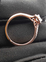 1.02 Cttw Diamond & 14k Rose Gold Halo Ring 3.4 Grams Size 8 Fw1125lwrxdu