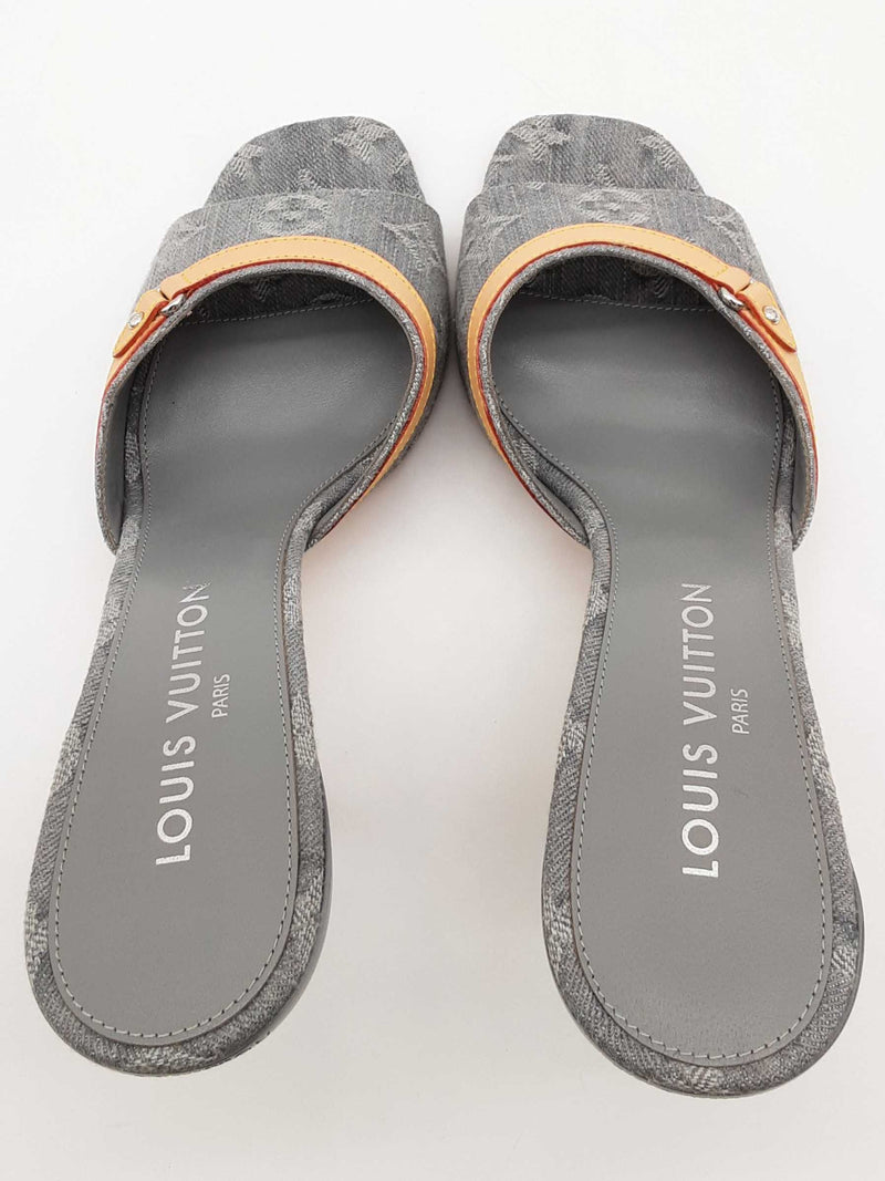 Louis Vuitton 6 Am Mule Gray Monogram Denim Heels Size Eu 40 Do0725wxzde