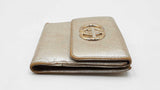 Gucci Gg Britt Compact Wallet Metallic Gold Leather Sd0326ezdu