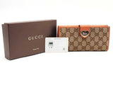 Gucci Gg Monogram Canvas & Leather Heart Clasp Beige / Tan Wallet Aa0826lorsa
