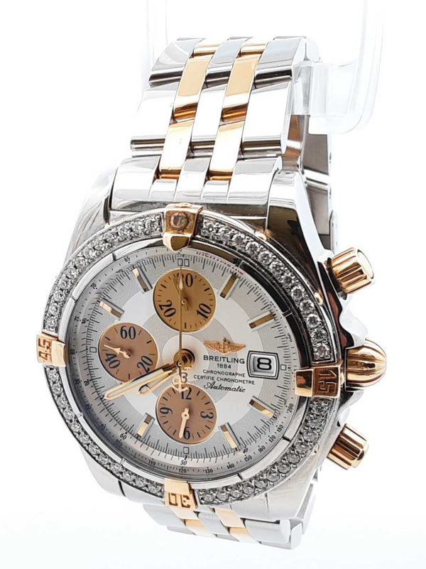 Breitling Chronomat Evolution Diamond & Steel 44mm Automatic Watch Fw1124pixzdu