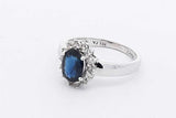 14k White Gold Diamond & Blue Gemstone Ring 3.3 Grams Size 8 Eb1125lwrsa