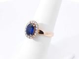 Sapphire & Diamond Halo Ring In 14k Yellow Gold 3.5 Grams Size 7 Fw0625orxdu