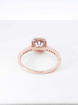 Morganite & Diamond Halo Engagement Ring In 10k Rose Gold 2.6 Grams Size 8.25 Fw0426lcrdu