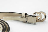 Gucci Gg Marmont Leather Belt With Silver Tone Gg Buckle Eb1024lcrdu