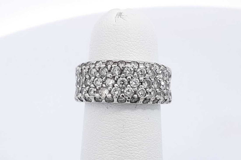 1.43ctw Diamond Ring In 14k White Gold 6.9 Grams Size 4 Eb1224wxzsa