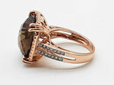 Smokey Quartz 14k Two Tone Gold 7.0g Ring Size 5.75 Do0426wxzde