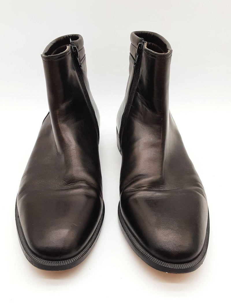 Stamati Mastroianni Black Leather Ankle Boots Size 10.5m Womens Do0925orxde