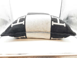 Hermes Avalon 70 Noir Black Ecru Beige Wool Blend Large Throw Pillow Do0326prxde