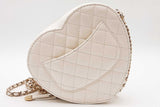 Chanel Cc In Love Heart Quilted White Leather Crossbody Bag Eb0926orxzde