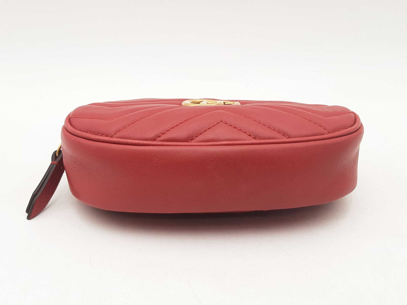 Gucci Gg Marmont Red Leather Belt Bag Sd0325wrzsa