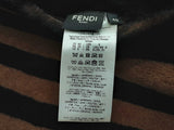 Fendi Brown Black Logo Striped Wool Nylon Bomber Jacket Size It 40 Do0225sxzde