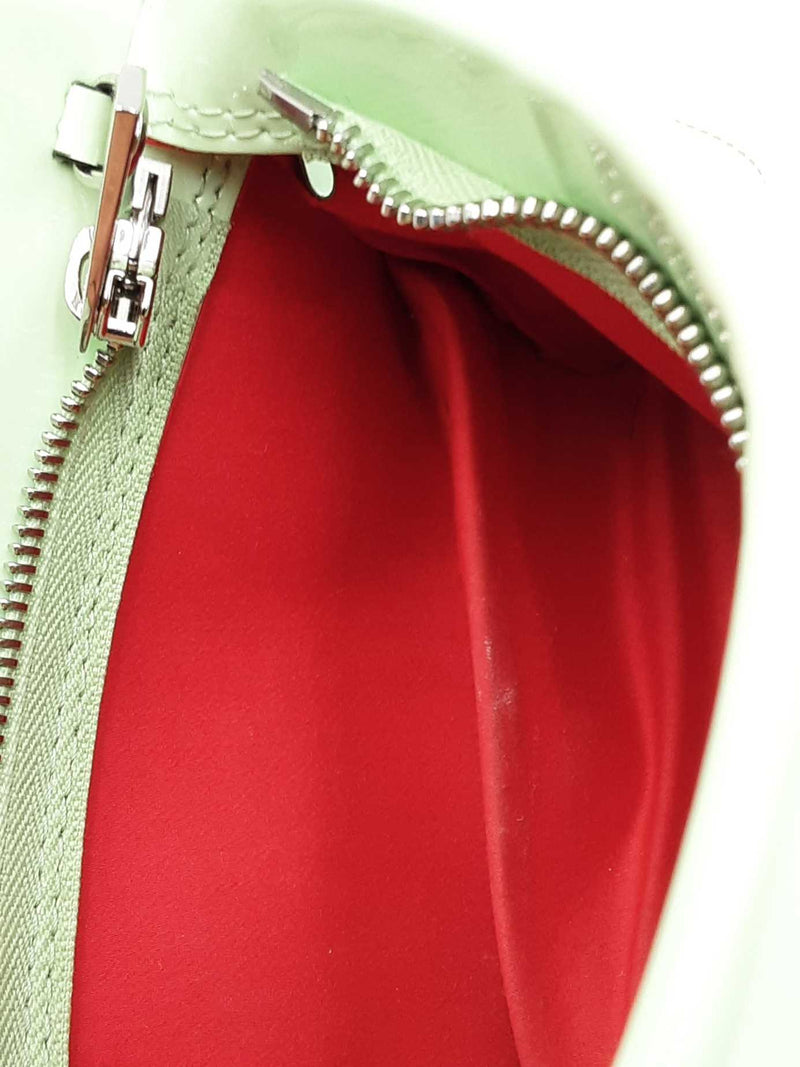 Christian Louboutin Loubitwist Patent Leather Clutch In Studio Green Fw0725lxzdu