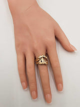 14k Yellow Gold Sculptural Horse Ring 9.8 Grams Size 8 Fw0726iordu