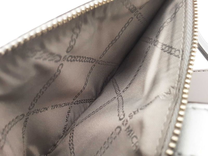 Michael Kors Jet Set Silver Double Zip Wristlet Tech Wallet Do0425lrde