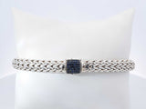 John Hardy Icon Chain Bracelet In Sterling Silver  & Blue Sapphire 47 Grams 8.5 Inch Fw0626wzxdu