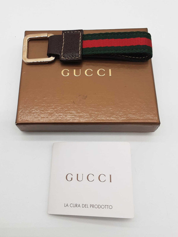 Gucci Green Red Web Nylon Keychain Do0625ixde