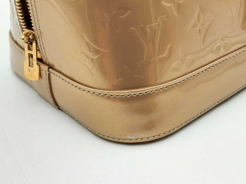 Louis Vuitton Alma Gm Vernis Beige Handbag Aa0525pzxsa