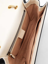 Gucci Queen Margaret Small Shoulder Bag In Black & Ivory Leather Fw0626orzdu