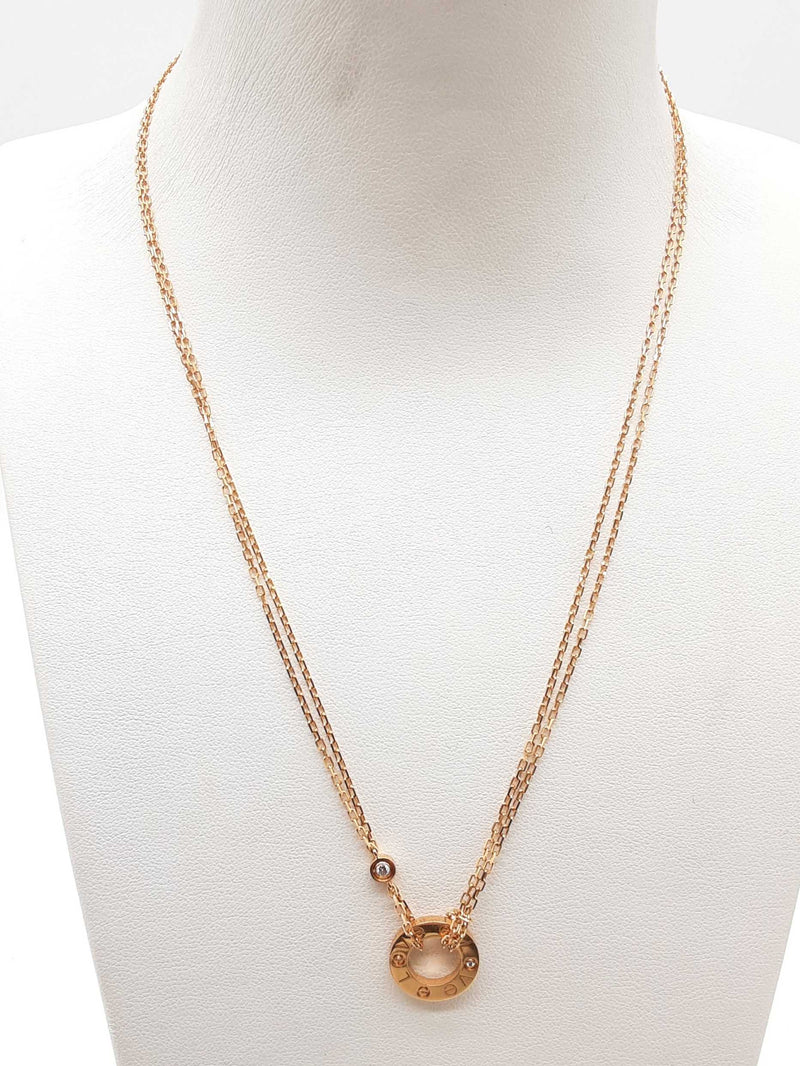 Cartier Love 18k Rose Gold 6.0g Pendant Necklace 16 In Do0125sxzde