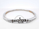 10.08 Cttw Princess-cut Diamond & 14k White Gold Square-link Tennis Bracelet 24.4 Grams 8 Inch Fw0726rxzdu