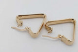 18k Yellow Gold Triangle Hoop Earrings 1.6 Grams Eb0926lorsa