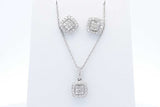 0.90ctw Lab Grown Diamond Earrings & Necklace Sterling Silver 5.6g Eb1124epdu