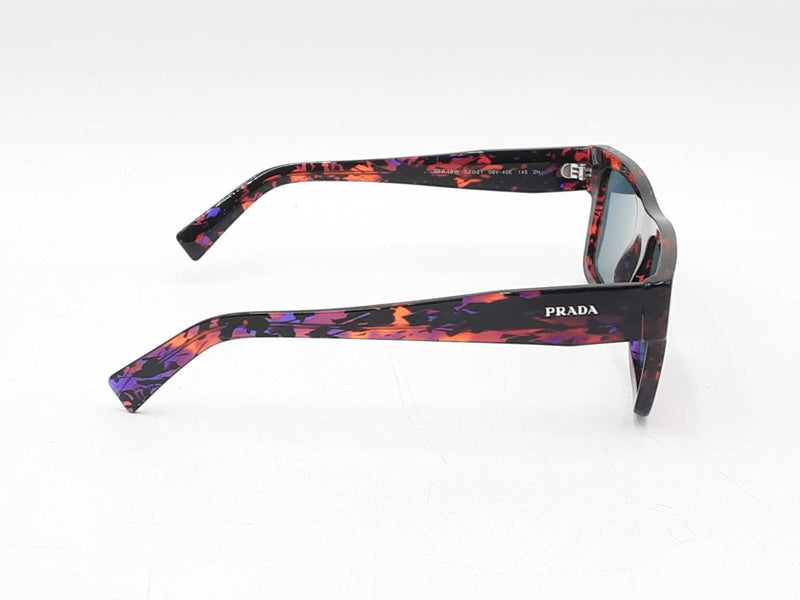 Prada Striped Radica Rectangular Acetate Frame Blue Lens Sunglasses Fw0925crdu