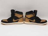 Nike Air Jordan 1 Retro High Og Black Metallic Gold Sneakers Size Us 8.5 Sd1026