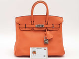 Hermes Orange Birkin 25 Box Calf Leather Orange Handbag (2014) Aa0126lirzxsa