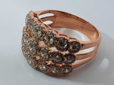 1.14 Cttw Diamond & 14k Rose Gold Multi Halo Ring 7.7 Grams Size 10 Fw0726erxdu