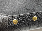 Gucci Travel Tote Bag In Black Gg Monogram Canvas Fabric & Leather Fw0925rzxdu