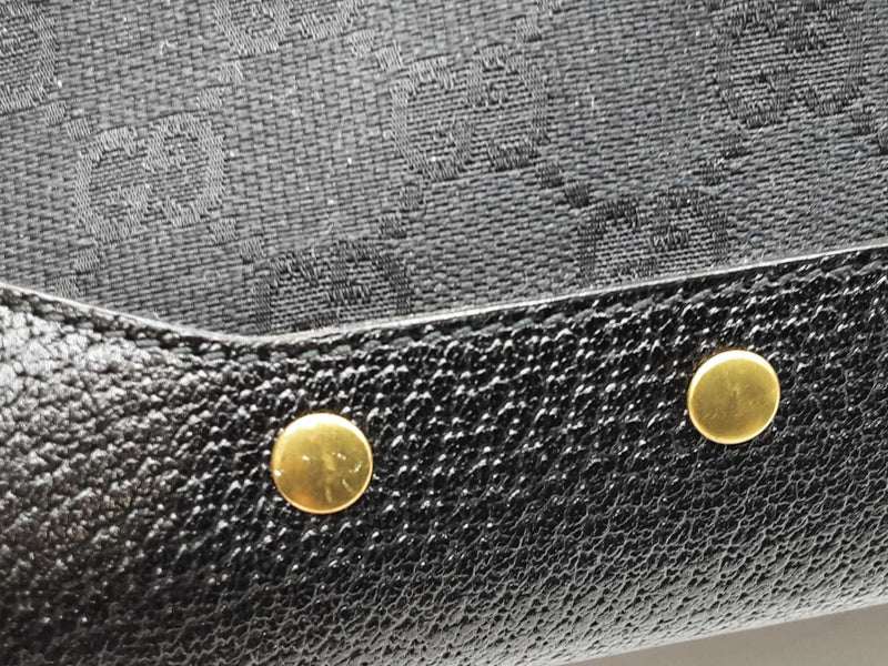 Gucci Travel Tote Bag In Black Gg Monogram Canvas Fabric & Leather Fw0925rzxdu