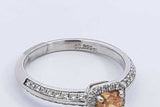 0.51ctw Yellow Orange Center Diamond Ring 18k White Gold Size 5.5 Eb1224rxxzsa