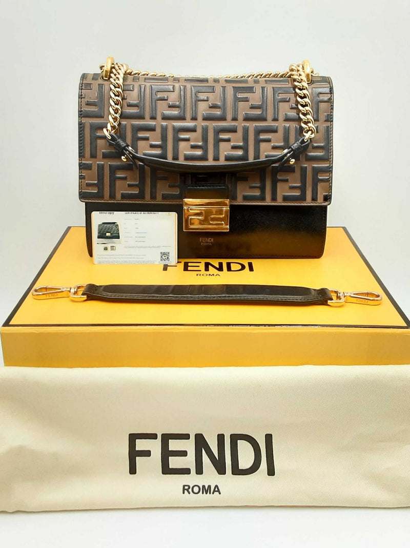 Fendi Kan U Vitello Liberty Bicolor Leather Ff Logo Crossbody Bag Fw1224rrldu