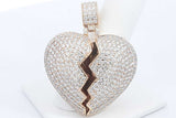 14k Yellow Gold Diamond Broken Heart Pendant 20.6 Grams Eb0524woxzdu